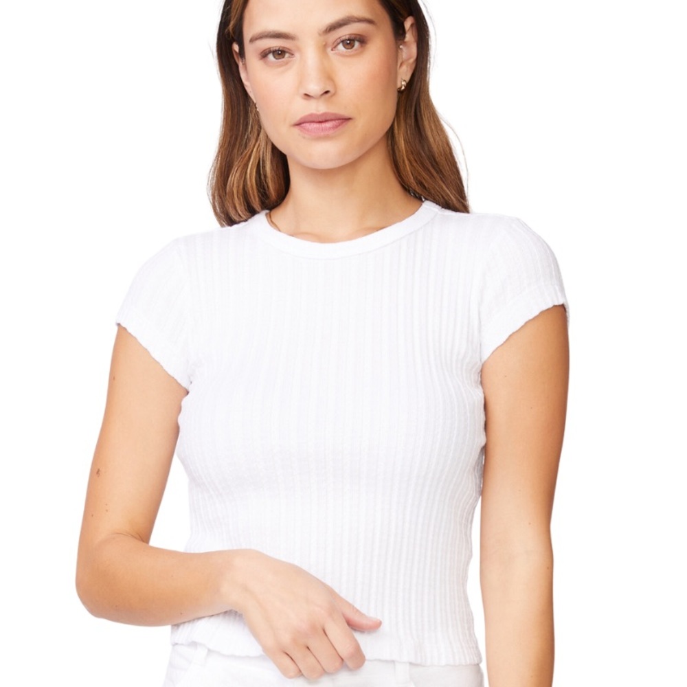 Monrow | Cable Rib Short Sleeve Tee